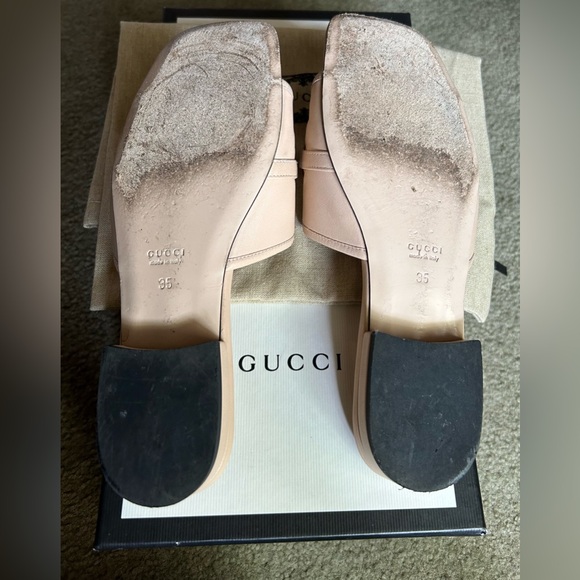 Gucci horse bit leather slide sandals  sz35 - Picture 2 of 14
